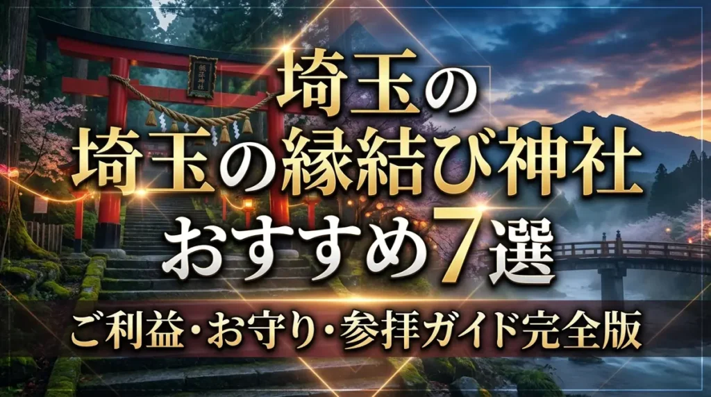 埼玉の縁結び神社おすすめ7選｜ご利益・お守り・参拝ガイド完全版