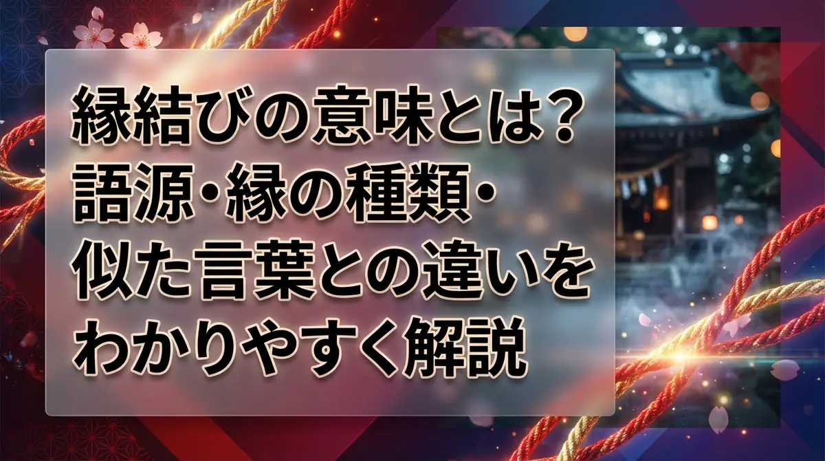 縁結びの意味とは?語源・縁の種類・似た言葉との違いをわかりやすく解説