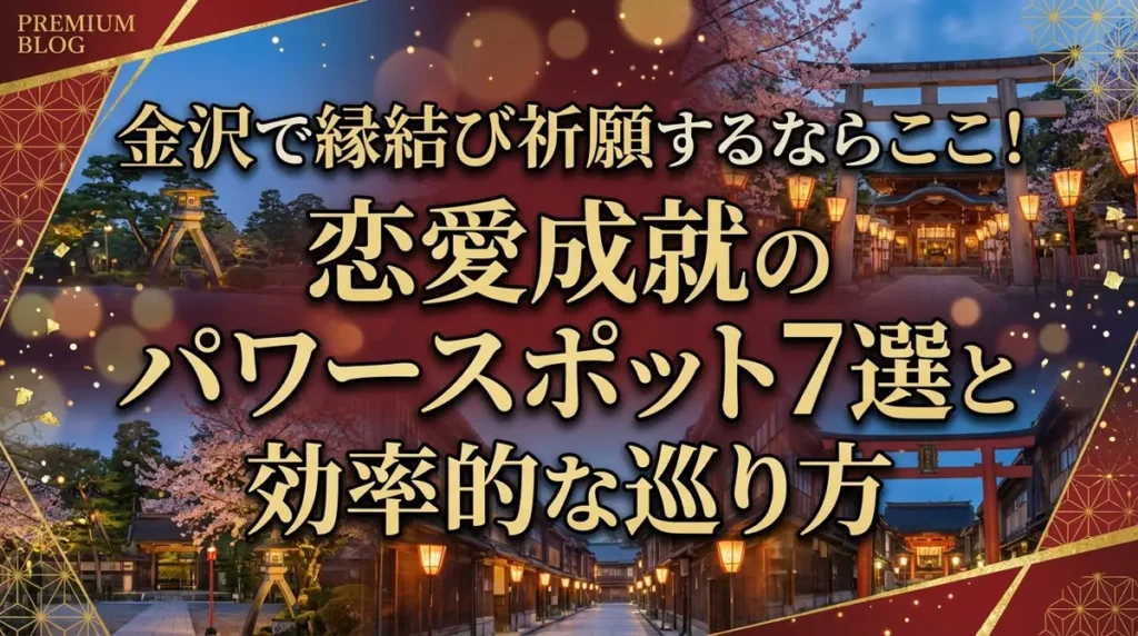 金沢で縁結び祈願するならここ！恋愛成就のパワースポット7選と効率的な巡り方